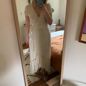 Kivari neutral Leo wrap dress sz AUS 12 / US 8